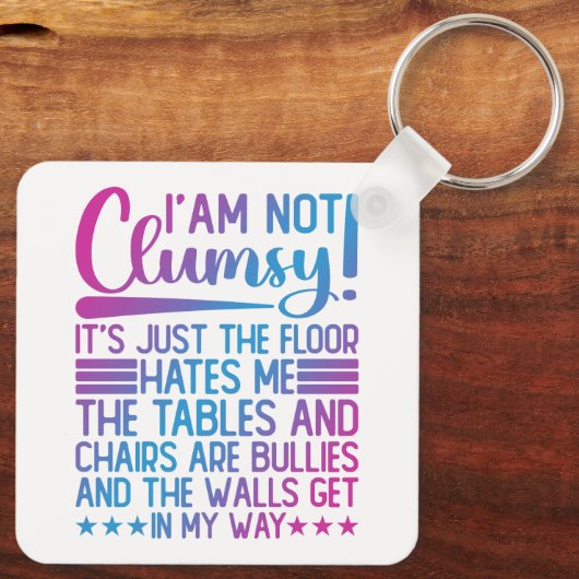 私はそのことわざの皮肉が不器用でおもしろはない キーホルダー (裏面)