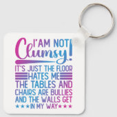 私はそのことわざの皮肉が不器用でおもしろはない キーホルダー (裏面)