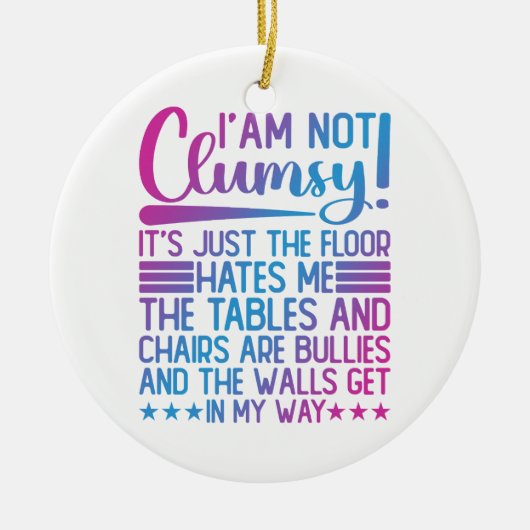 私はそのことわざの皮肉が不器用でおもしろはない セラミックオーナメント (正面)