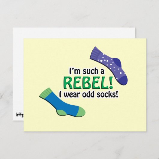 私はそのような反逆者、私身に着けています異様なソックスをです! ポストカード (正面/裏面)