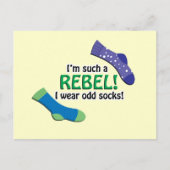 私はそのような反逆者、私身に着けています異様なソックスをです! ポストカード (正面)
