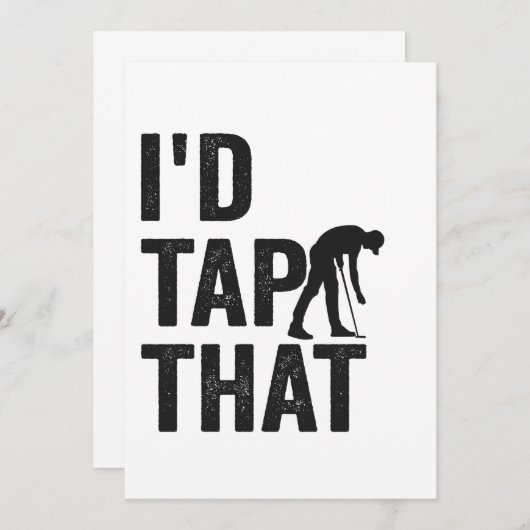 私はそのゴルフスポおもしろいートゴルフ愛好家ギフトをタップする 招待状 (正面/裏面)