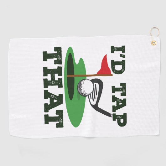 私はそのゴルフパターをタップしてあげたい ゴルフタオル (横)