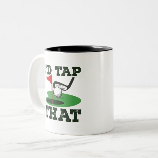 私はそのゴルフパターをタップしてあげたい ツートーンマグカップ (正面左)