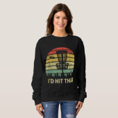 私はそのディスクゴルフレトロフリスビーおもしろいデザイン スウェットシャツ (正面フル)