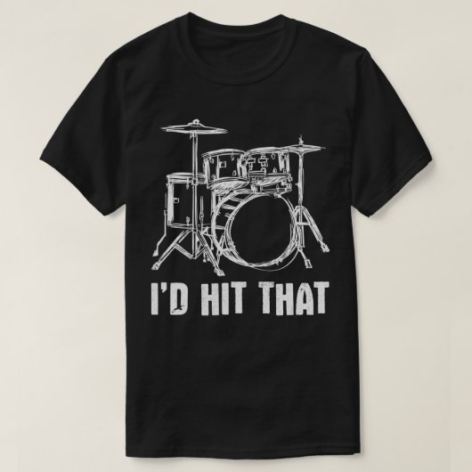 私はそのドラムセットのドラムを叩いた Tシャツ (デザイン正面)