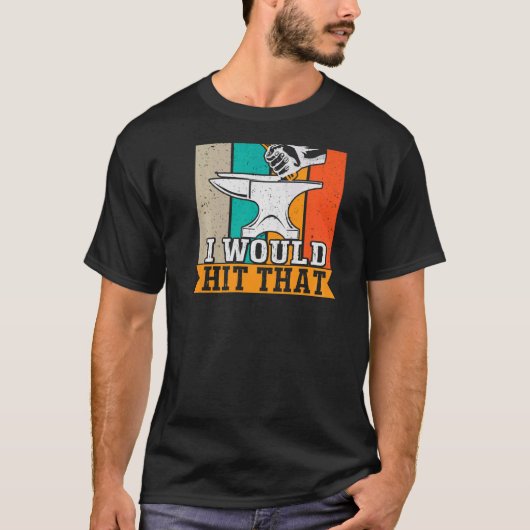私はそのバックプリントの鍛冶を打つだろう Tシャツ (正面)