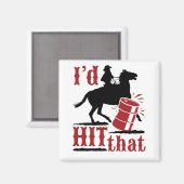 私はそのバレルレースをおもしろい打った マグネット (正面/裏面)