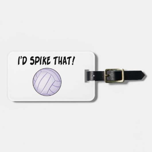 私はそのバレーボールを打ちつけます ラゲッジタグ (正面横)