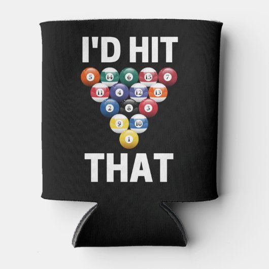 私はそのプールボールおもしろいゲーム選手の愛好家を打った 缶クーラー (正面)