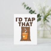 私はそのメープル糖化の木のシロップをタップする ポストカード (スタンド正面)