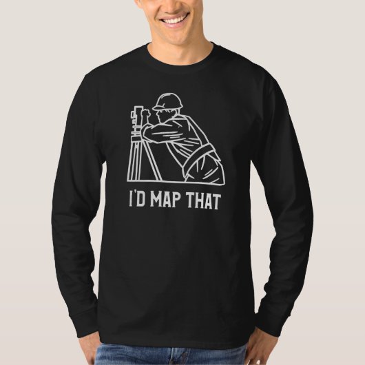 私はその土地測量士の地理測量をマップする Tシャツ (正面)