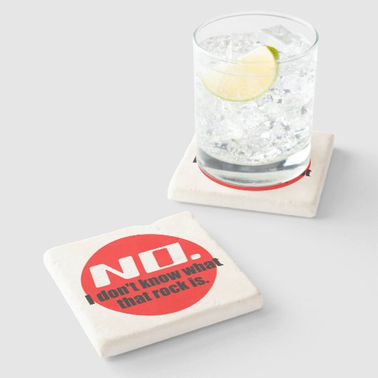 私はその石がであるもの知りません(赤) ストーンコースター (横)