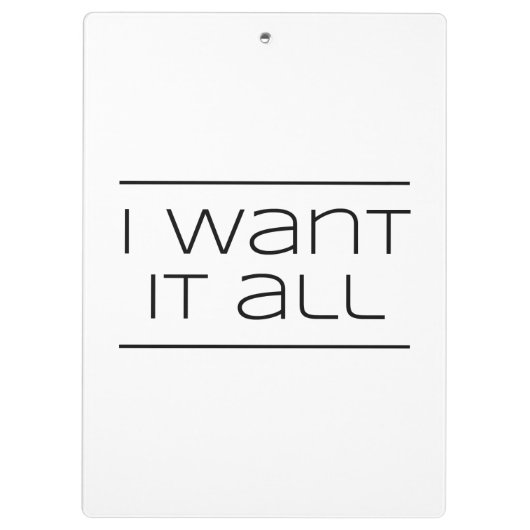 私はそれがすべてほしいと思います! おもしろいなショッピング クリップボード (裏面)