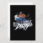 私はそれが汚いクワッドレースATVライダーオフロードギフト好き 招待状 (正面/裏面)