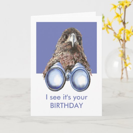 私はそれが誕生日のおもしろいのBirdwatcherのあなたの監視であることを見ます カード (黄色い花)