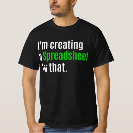 私はそれのためのスプレッドシートを作成している Tシャツ