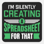 私はそれのためのスプレッドシートを黙って作成している スクエアシール (正面)