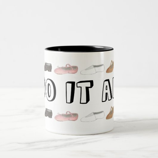 私はそれをすべて行うバレエタップジャズアクロダンス先生 ツートーンマグカップ (中央)