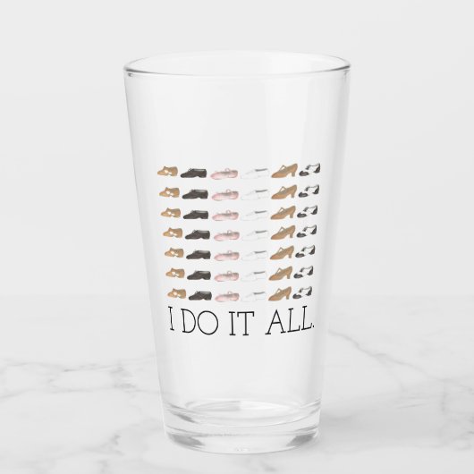 私はそれをすべて踊る先生バレエタップジャズシューズ タンブラーグラス (正面)