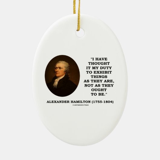 私はそれをハミルトン私の義務の展示物の現実主義者考えました セラミックオーナメント (裏面)