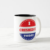 私はそれを今日押しつぶしました ツートーンマグカップ (正面右)