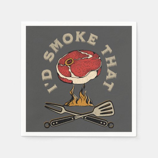 私はそれを吸うだろう スタンダードカクテルナプキン (正面)