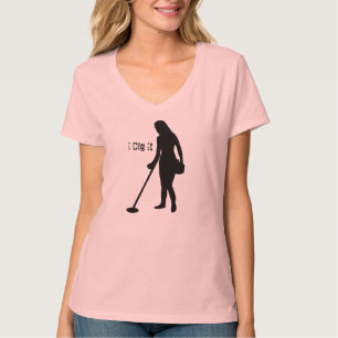 -私はそれを掘ります-女性V首を検出する金属 Tシャツ