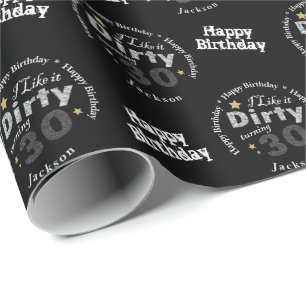 私はそれを汚れた回転30% pipe%の第30誕生会好みます ラッピングペーパー