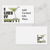 私はそれを汚れた好みます! 汚れたマルティーニのカクテルのユーモア 名刺 (正面/裏面)