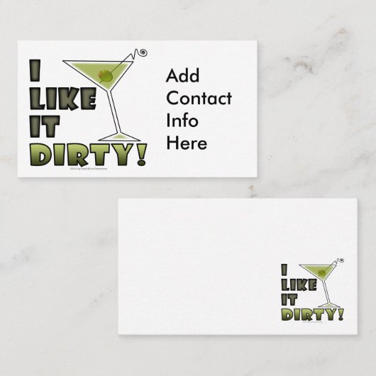 私はそれを汚れた好みます! 汚れたマルティーニのカクテルのユーモア 名刺 (正面/裏面)