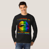 私はそれを舐めた私のLgbtq唇レインボーLgbt P Tシャツ (正面フル)