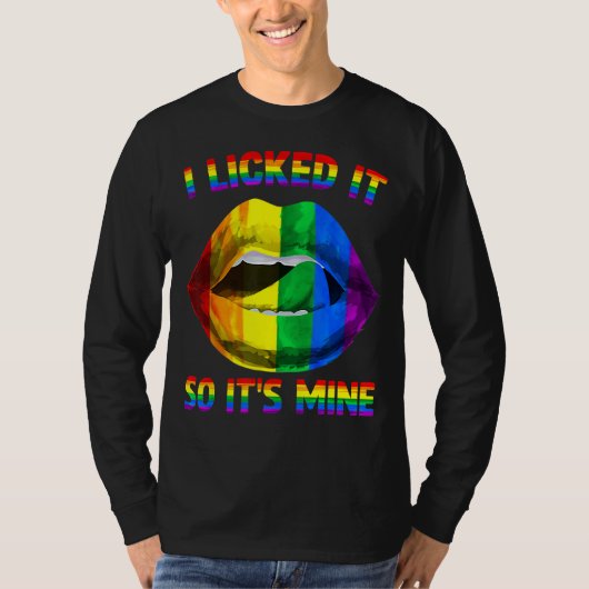 私はそれを舐めた私のLgbtq唇レインボーLgbt P Tシャツ (正面)