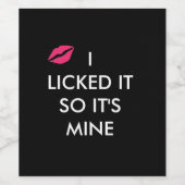 私はそれを舐めて私のキスだ ワインラベル (シングルラベル)