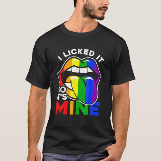 私はそれを舐め、私のLGBTQリップレインボーLGBT Mである Tシャツ (正面)