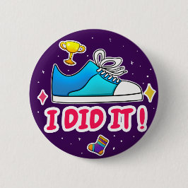私はそれを行った – 2 1/4"ラウンドバッジ – 紫 缶バッジ