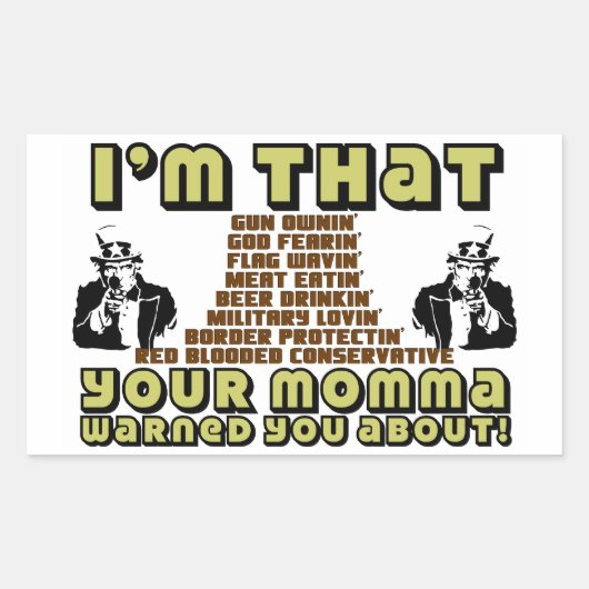 私はそんなに保守的だ 長方形シール (正面)