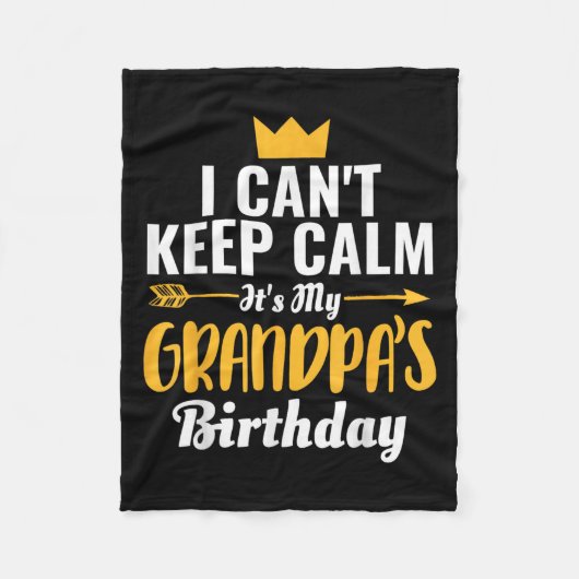 私はそ保の私の祖父を落ち着かせ#39&sの誕生日T-s フリースブランケット (正面)