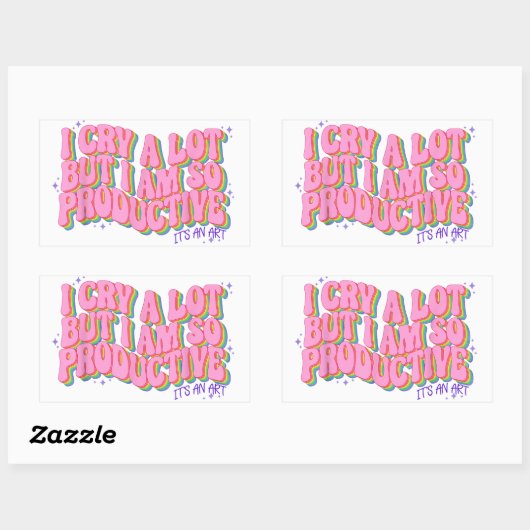 私はたくさん泣くが、その芸術は実に生産的である 長方形シール (シート)