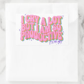 私はたくさん泣くが、その芸術は実に生産的である 長方形シール (バッグ)