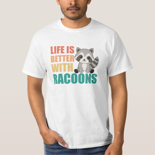 私はただかわいいタヌキが大好き Tシャツ (正面)