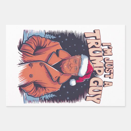 私はただのトランプ男のチル男ミームトランプTシャツ ラッピングペーパーシート (正面)