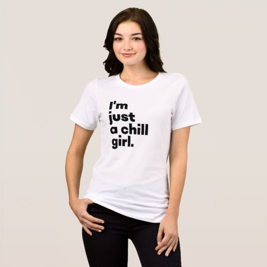 私はただの冷たい女の子(ホワイト) トライブレンドTシャツ (正面全面)