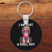 私はただの冷たい男のトランプのバブルガムおもしろいミーム キーホルダー (正面)