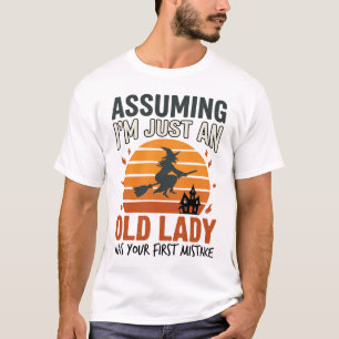 私はただの老婆の魔女だと思うハロウィンデザイン Tシャツ