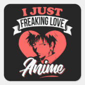 私はただひねくれてラブアニメ引用文 |ラブリーデザイン スクエアシール (正面)