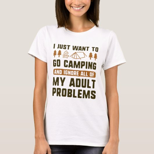 私はただキャンプに行きたい Tシャツ (正面)