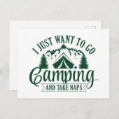 私はただキャンプに行って昼寝を取りたい ポストカード (正面/裏面)