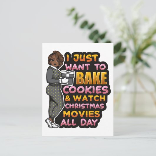 私はただクッキーを焼き、クリスマスモヴィを見たい シーズンポストカード (スタンド正面)