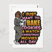 私はただクッキーを焼き、クリスマスモヴィを見たい ポストカード (正面/裏面)